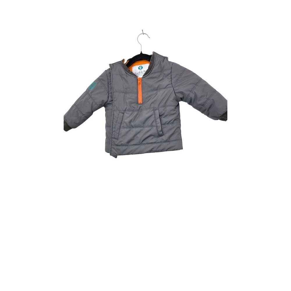 Buckle‎ Me Baby Coats Toddler Winter Jacket Gray W/Orange Fleece Lined Size 24M